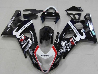 Purchase 2004-2005 Glossy Black White Red Beacon Suzuki GSXR 750 Motorcycle Fairings UK