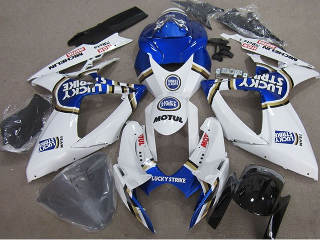 Purchase 2006-2007 White Blue Michelin Motul Lucky Strike Suzuki GSXR 750 Motorcycle Fairings UK