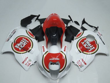 Purchase 1996-2007 White Red Lucky Strike Motul Suzuki GSXR 1300 Hayabusa Motorcycle Fairings UK
