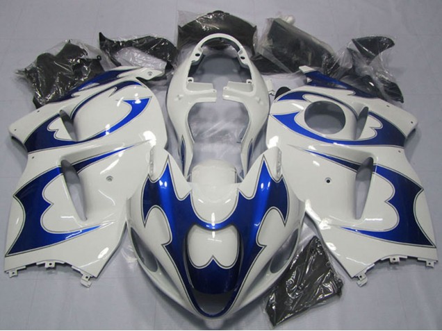 Purchase 1996-2007 White Blue Suzuki GSXR 1300 Hayabusa Motorcycle Fairing Kits UK