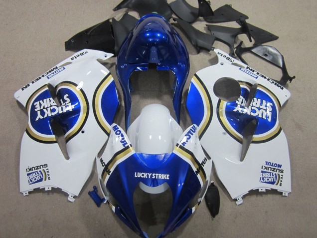 Purchase 1996-2007 White Blue Motul Lucky Strike Suzuki GSXR 1300 Hayabusa Motorcycle Fairings UK