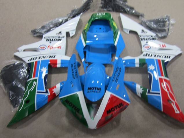 Purchase 2002-2003 White Blue Green Red Black Motul Yamaha YZF R1 Motorcycle Fairings UK