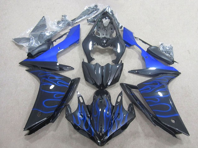 Purchase 2007-2008 Glossy Black Blue Flame Yamaha YZF R1 Motorcycle Fairing UK