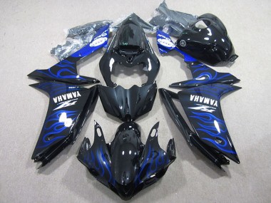 Purchase 2007-2008 Glossy Black Blue Flame Yamaha YZF R1 Motorcycle Fairings UK
