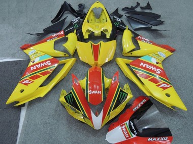 Purchase 2007-2008 Yellow Red Black White Swan Yamaha YZF R1 Motorcycle Fairings UK