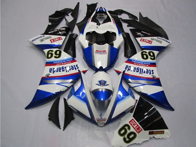 Purchase 2009-2011 White Blue Black Sterilgarda SCALZ 69 Yamaha YZF R1 Motorcycle Fairings UK