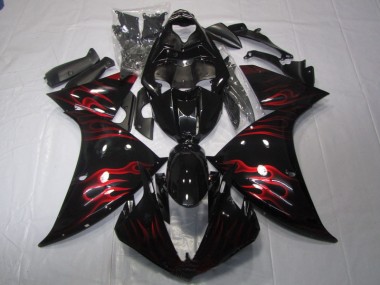 Purchase 2009-2011 Black Red Flame Yamaha YZF R1 Motor Fairings UK