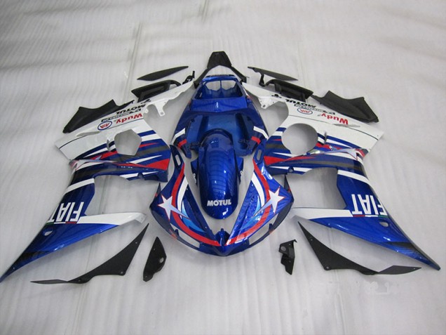 Purchase 2003-2005 Blue White Motul Fiat Yamaha YZF R6 Motorcycle Fairing UK Purchase 2003-2005 Blue White Motul Fiat Yamaha YZF R6 Motorcycle Fairing UK