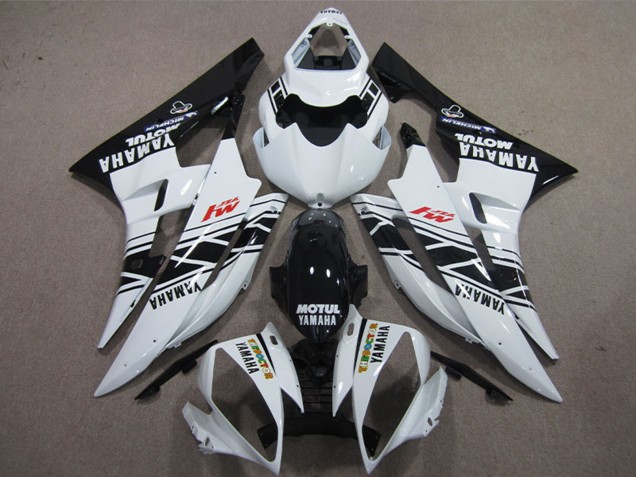 Purchase 2006-2007 White Glossy Black Motul Yamaha YZF R6 Motorcycle Fairings UK